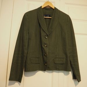 Vintage Green Linen & Cotton Blazer - La Kerko